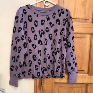 Ladies top by Any Body. Size small. Lavender leopard print